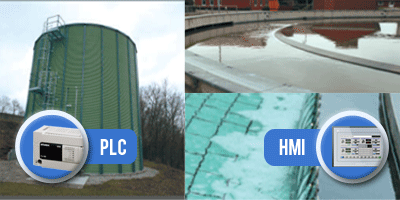 PLC control and HMI in water treatment facility
